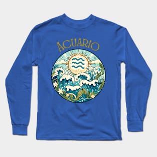 "Aquarius Celestial Whirlwind"- Zodiac Horoscope Star Signs Long Sleeve T-Shirt